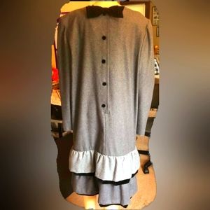 Luisa Spagnoli vintage wool dress made in Italy. Four ruffle hem. Sz 42 eu US6-8